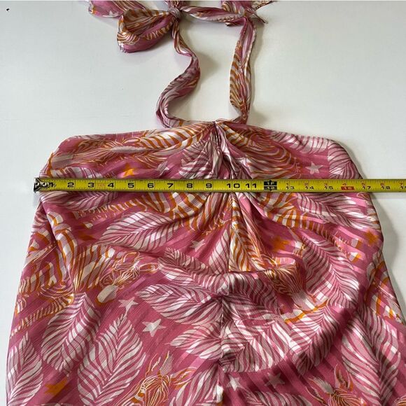 Ramy Brook Silk Zeebra Fern Halter Neck Top XS - Picture 7 of 12